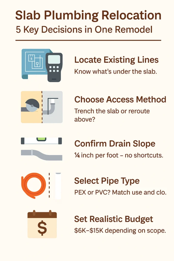 Slab Plumbing Relocation – 5 key decisions