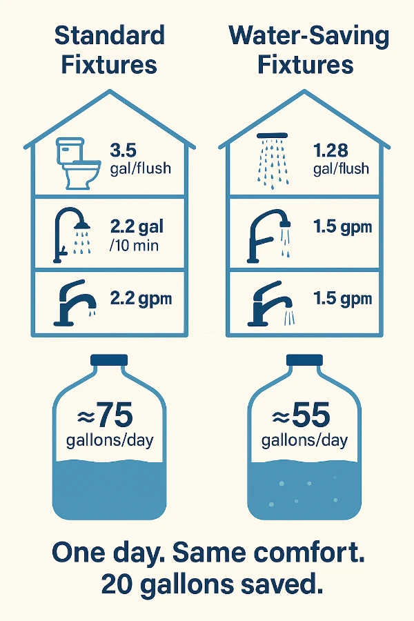 Standard vs. Water-Saving Fixtures