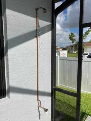 Enclosed Outdoor Pool Shower